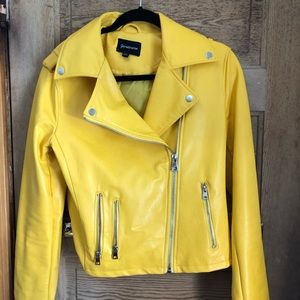 Beautiful bright yellow leather jacket